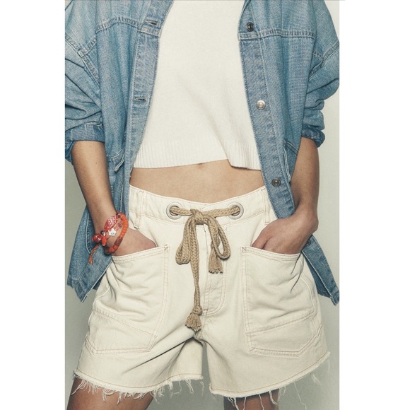 NWT We The Free White Moxie Barrel Shorts Size 31 - Picture 2 of 8